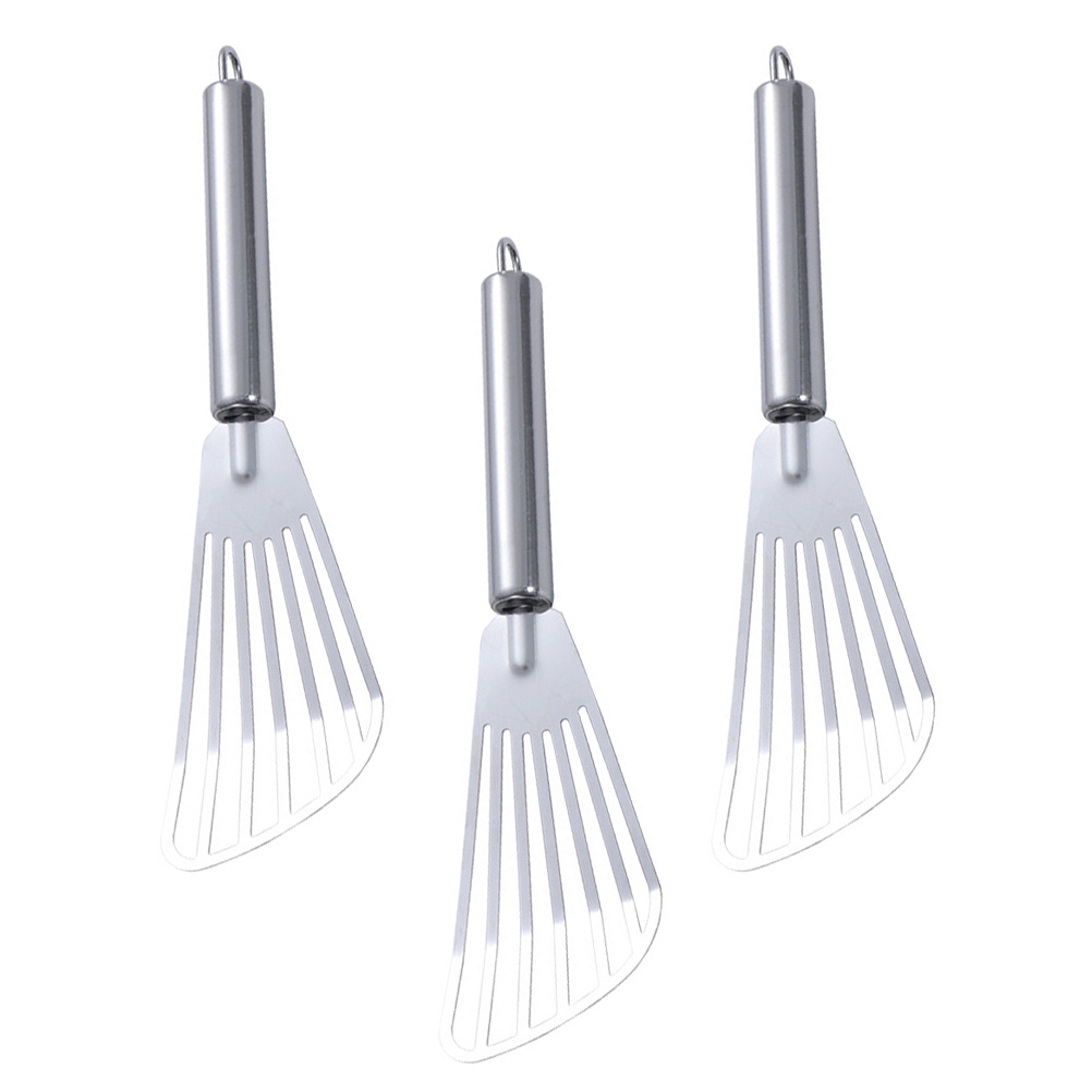 Kitchen Appliances Cooking - ตะหลิวสแตนเลส 3 ชิ้น สำหรับสเต็ก ทอดปลา ตะหลิวมีร่อง